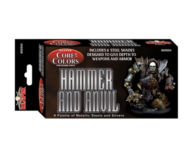 Reaper Fast Palette Paint Set: Hammer and Anvil - Steel Metallics (6)