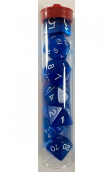 Koplow RPG Dice Set: Jumbo Transparent Blue Polyhedral Dice Set (7) - Hook Top