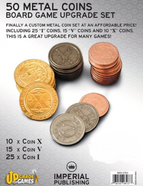 Board Game Accessories: 50 Metal Coins