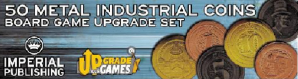 Board Game Accessories: 50 Metal Coins (Industrial Style)