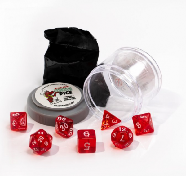Pizza Dungeon Dice: Lucky Clear Red (7-die set)