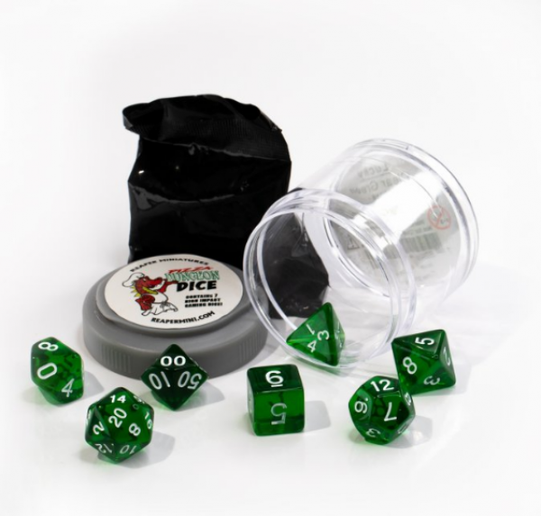 Pizza Dungeon Dice: Lucky Clear Green (7-die set)