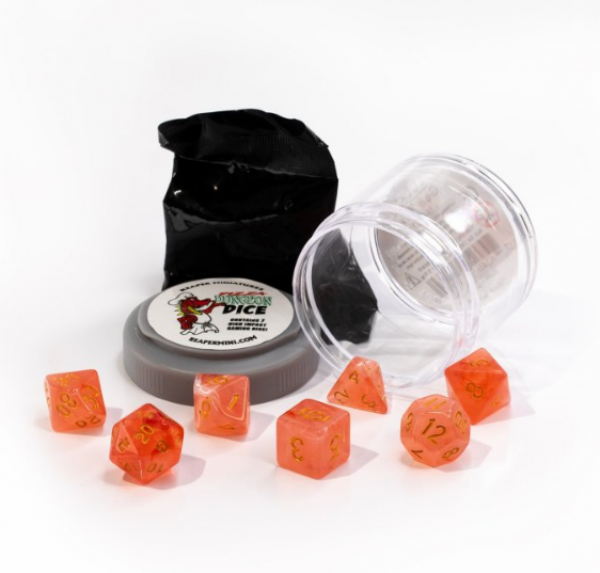 Pizza Dungeon Dice: Lucky Gem Red (7-die set)