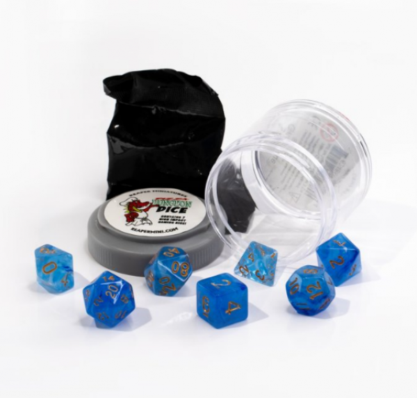 Pizza Dungeon Dice: Lucky Gem Blue (7-die set)