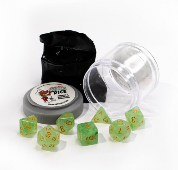 Pizza Dungeon Dice: Lucky Gem Green (7-die set)