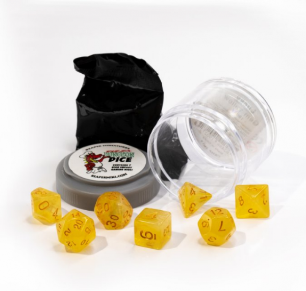 Pizza Dungeon Dice: Lucky Gem Yellow (7-die set)