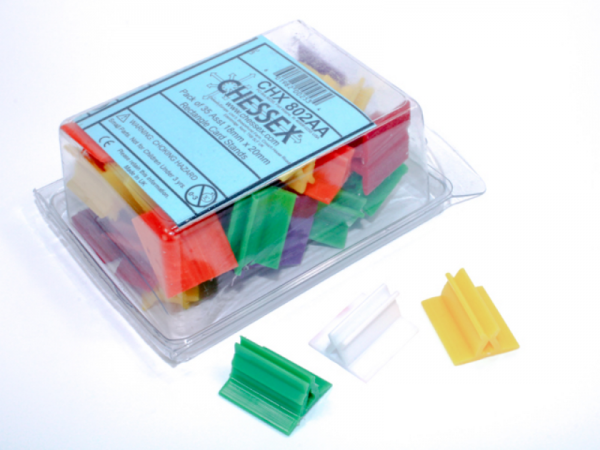 Chessex Gaming Components: 18x20mm Rectangle Card Stands - Assorted Colors (35)
