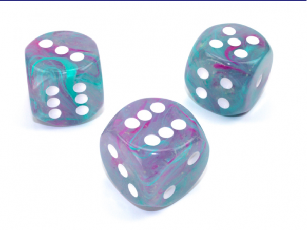 Chessex Dice: Nebula Wisteria/White Luminary 30mm d6 w/pips (1)