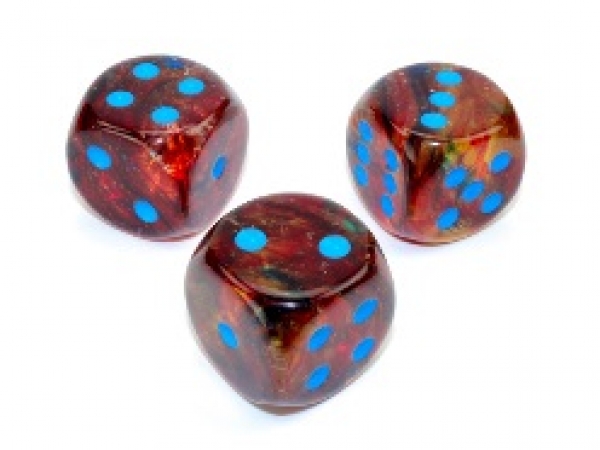 Chessex Dice: Nebula Primary/Blue Luminary 30mm d6 w/pips (1)