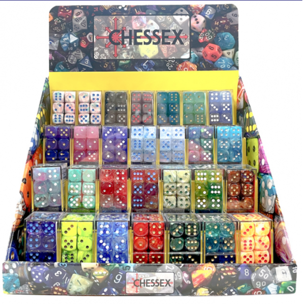 Chessex RPG Dice Sets: Box of 50 Signature 16mm d6 Dice Blocks Display [Retail Only]
