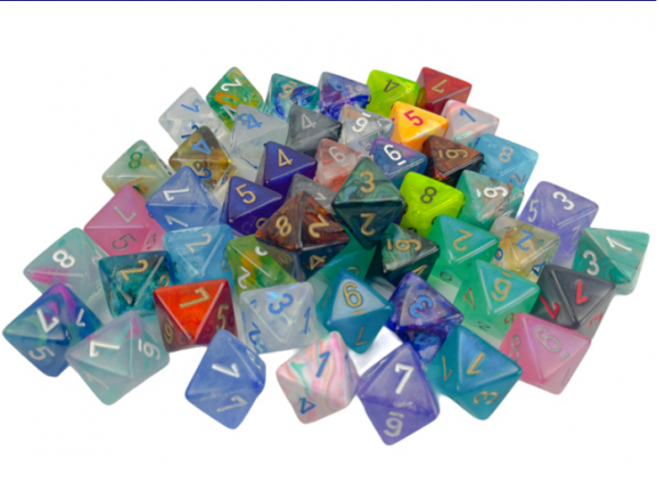 Chessex Bulk Dice Sets: Assorted Signature Polyhedral d8 Bag (50)