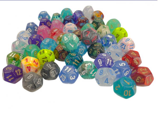 Chessex Bulk Dice Sets: Assorted Signature Polyhedral d12 Bag (50)