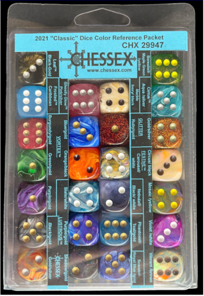 Chessex Choice Dice: 2021 ''Classic'' Dice Color Reference Packet