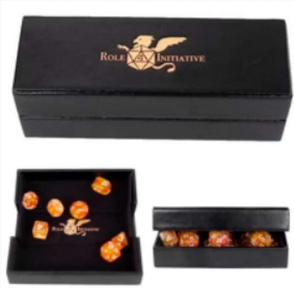 Role 4 Initiative Faux Leather Dice Box Rolling Tray - R4I Logo