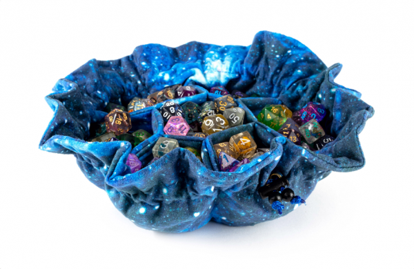 Dice Bags: Velvet Compartment Dice Bag with Pockets - Galaxy