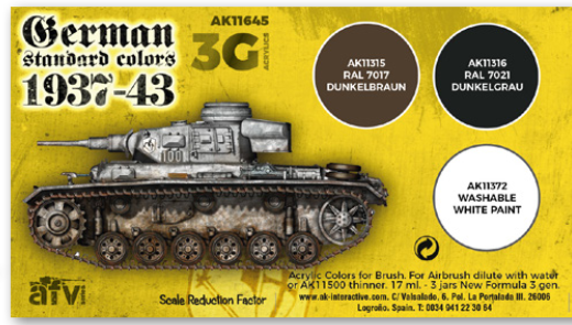 AK-Interactive: 3rd Gen Acrylics - German Standard Colors 1937-1943 Set