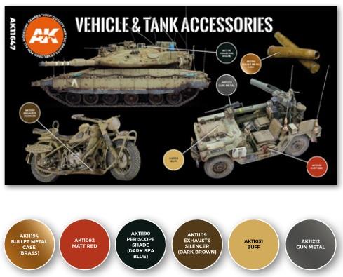 AK-Interactive: 3rd Gen Acrylics - Tank Accessories Paint Set