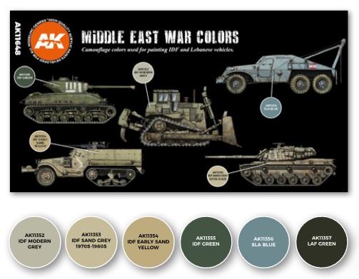 AK-Interactive: 3rd Gen Acrylics - Middle East War Colors Set