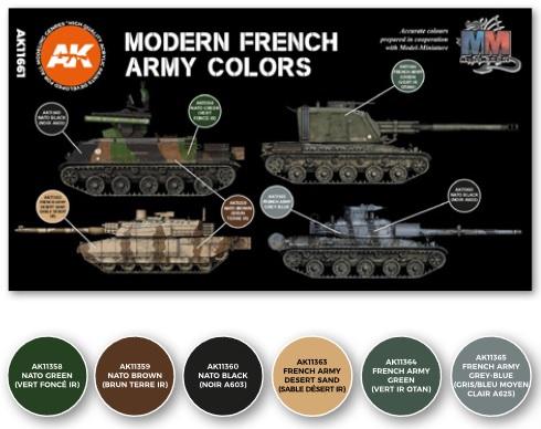 AK-Interactive: 3rd Gen Acrylics - Modern French Army Colors Set