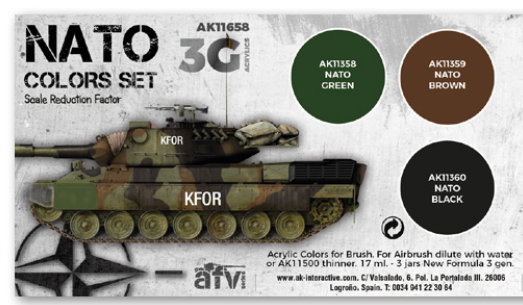 AK-Interactive: 3rd Gen Acrylics - NATO Colors Set