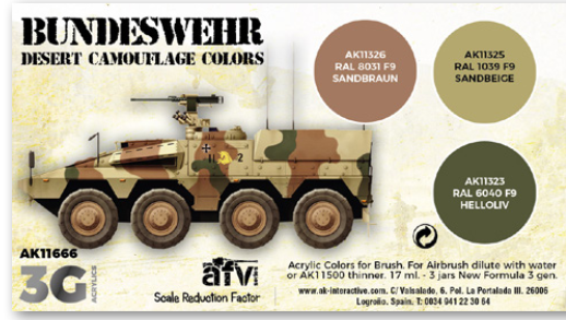 AK-Interactive: 3rd Gen Acrylics - Bundeswehr Desert Camoflage Colors Set