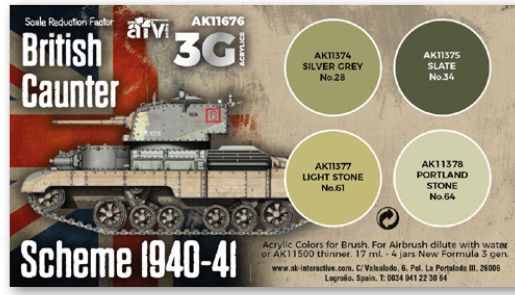AK-Interactive: 3rd Gen Acrylics - British Caunter Scheme 1940-41 Color Set