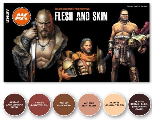 AK-Interactive: 3rd Gen Acrylics - Flesh and Skin Colors Set (The Original Selection)