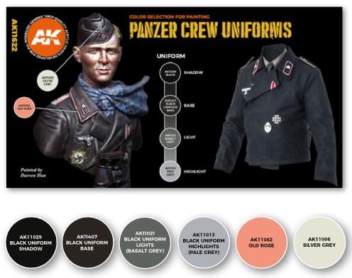 AK-Interactive: 3rd Gen Acrylics - Panzer Crew Uniforms Color Set