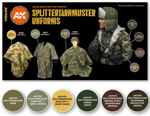 AK-Interactive: 3rd Gen Acrylics - Splittertarnmuster Uniform Colors Set