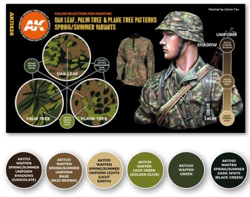 AK-Interactive: 3rd Gen Acrylics - Oak Leaf, Palm Tree & Plane Tree Patterns Spring/Summer Variants