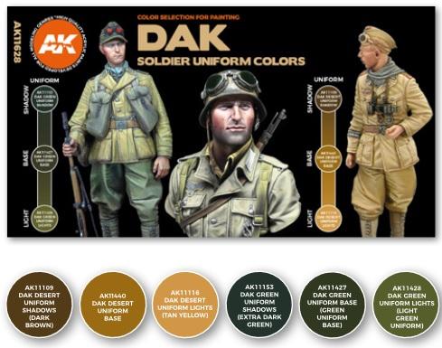 AK-Interactive: 3rd Gen Acrylics - DAK Soldiers Uniform Color Set