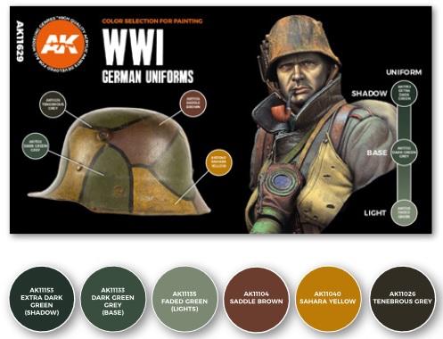 AK-Interactive: 3rd Gen Acrylics - WWI German Uniforms Color Set