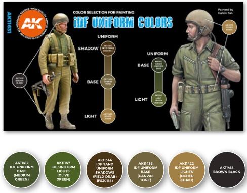 AK-Interactive: 3rd Gen Acrylics - IDF Uniform Color Set