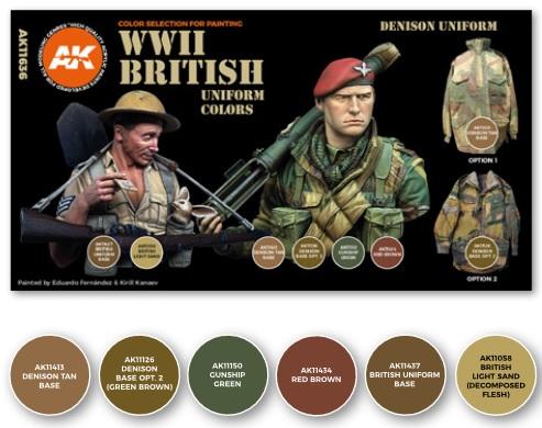 AK-Interactive: 3rd Gen Acrylics - WWII British Uniform Color Set
