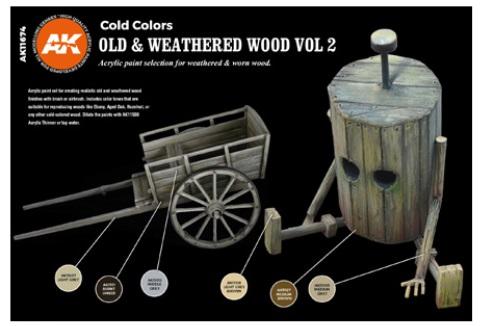 AK-Interactive: 3rd Gen Acrylics - Old & Weathered Wood Vol.2 Colors Set