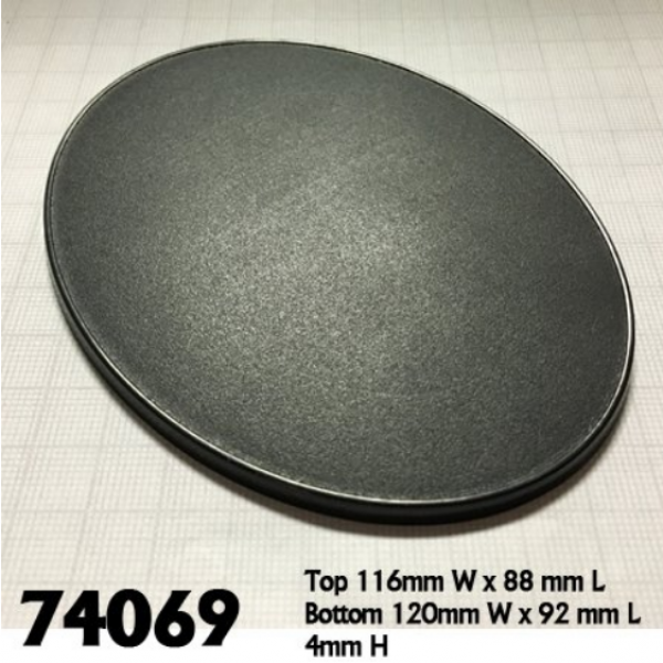 Bases: 120mm x 92mm Oval Gaming Base (4)