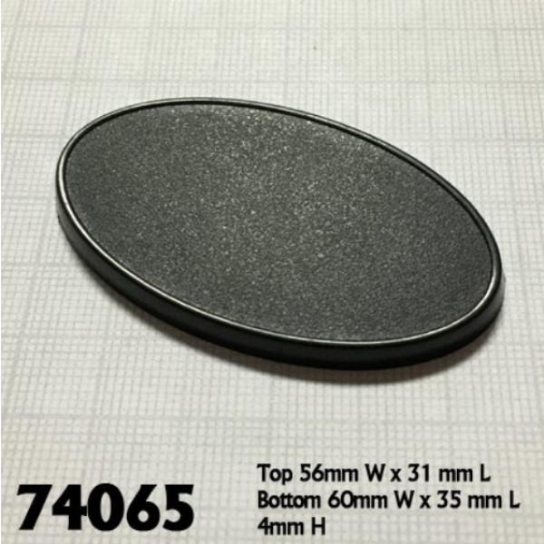 Bases: 60mm x 35mm Oval Gaming Base (10)