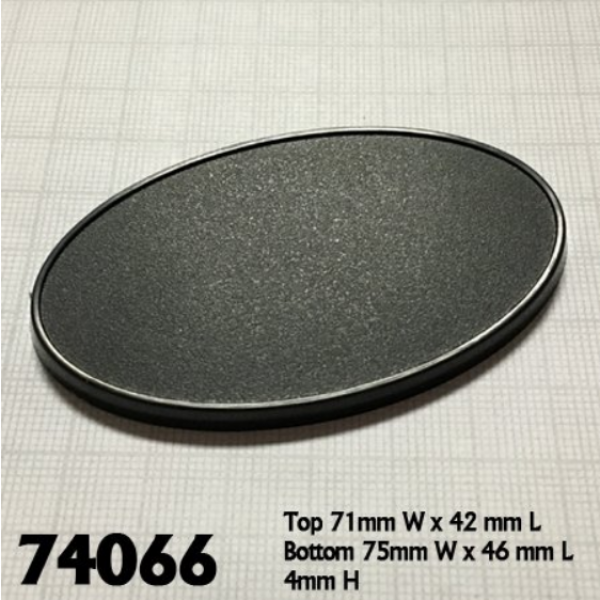Bases: 75mm x 46mm Oval Gaming Base (10)