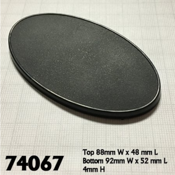 Bases: 90mm x 52mm Oval Gaming Base (10)