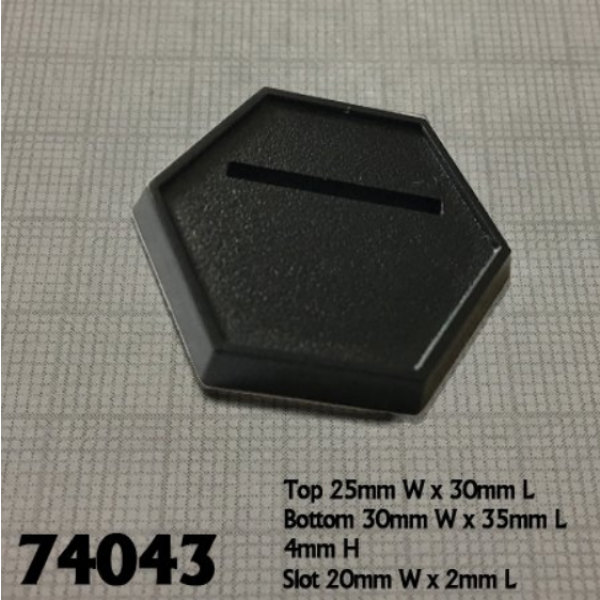 Accessories: 1 Inch Black Slotted Hex Gaming Base (20)