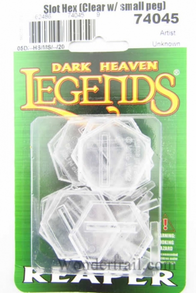Accessories: 1 Inch Transparent Slotted Hex w/ Short Hover Peg (10 bases, 10 pegs)