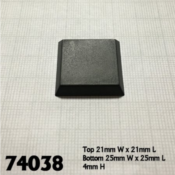 Accessories: 1'' Square Plastic Flat Top Base (20)
