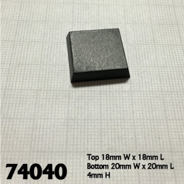 Accessories: 20mm Square Plastic Flat Top Base (25)