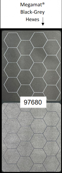 Chessex Megamat: 1” Reversible Black-Grey Hexes (34½” x 48” Playing Surface)