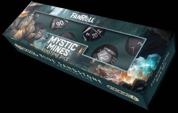 16mm Mystic Mines Stone Poly Dice Set: Blue Sandstone
