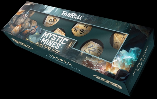 16mm Mystic Mines Stone Poly Dice Set: Picture Jasper