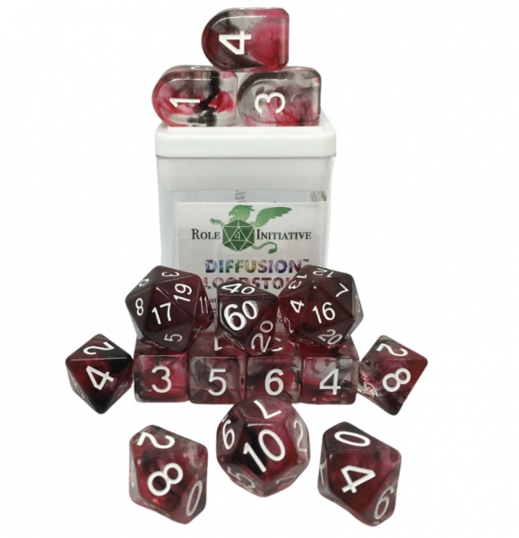 Polyhedral Dice Set: Diffusion Bloodstone Dice w/ Arch d4 & Balance d20 (15)