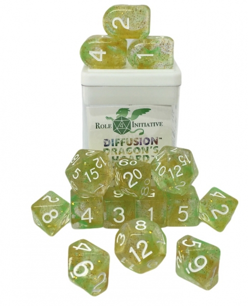 Polyhedral Dice Set: Diffusion Dragons Hoard Dice w/ Arch d4 & Balance d20 (15)