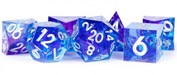 Handcrafted Sharp Edge Resin Dice Set: Oceanic Flare (7)