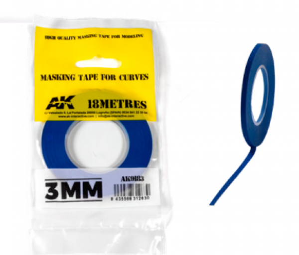 AK-Interactive: Blue Masking Tape for Curves 3mm